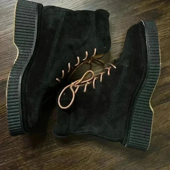 Rag And Bone Sloane Black Suede Ankle Boot Cord Laces Size 38 - Picture 5 of 5